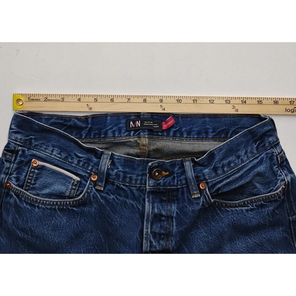 Marc Nelson‎ Slim Straight Button Fly Selvedge Denim Jeans Dark Wash 37 (32x28)
